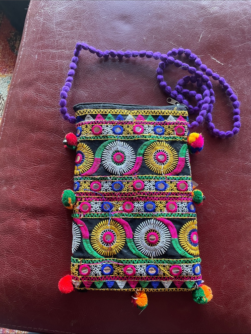 Pakistani Hand-Embroidered Multicolor Crossbody Bag